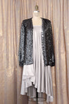 Gunmetal Sequined Knit Jacket S/M