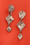 Hammered Pewter Long Earrings