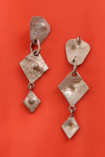 Hammered Pewter Long Earrings