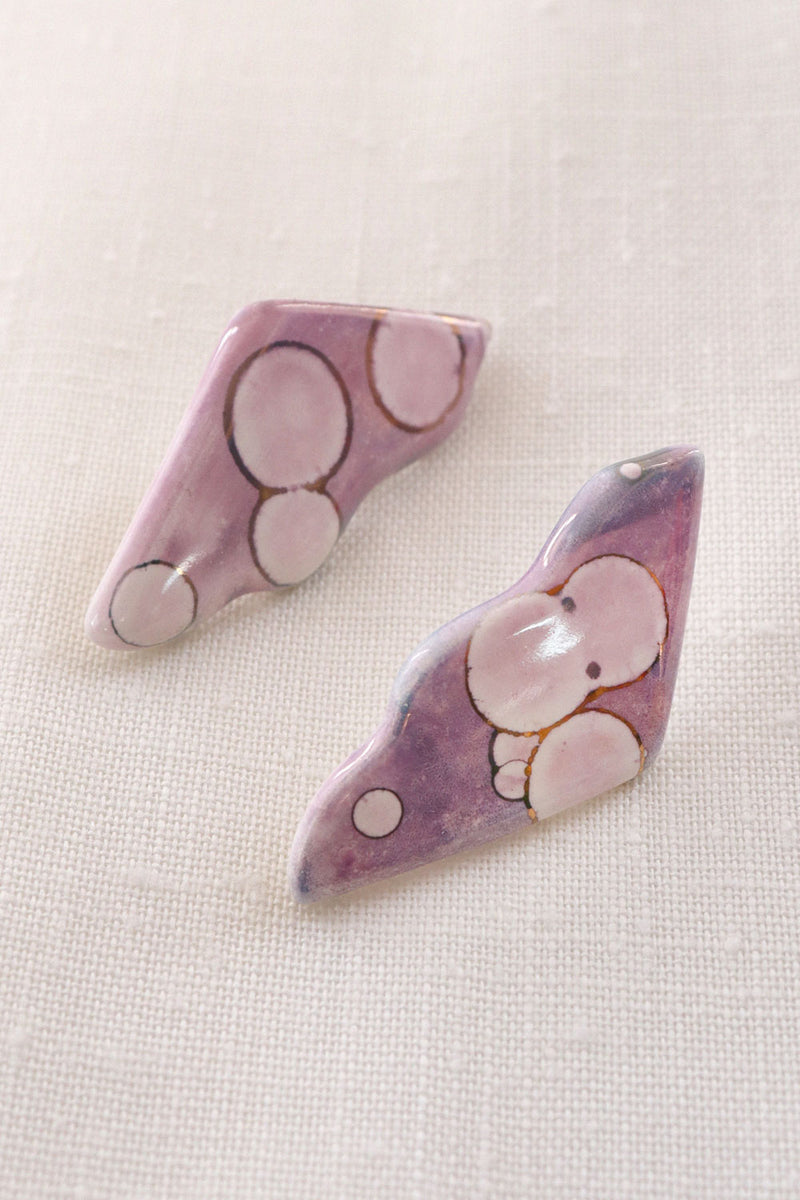 Orchid Glazed Ceramic Earrings