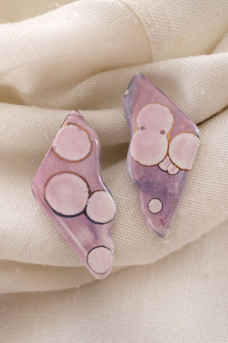 Orchid Glazed Ceramic Earrings