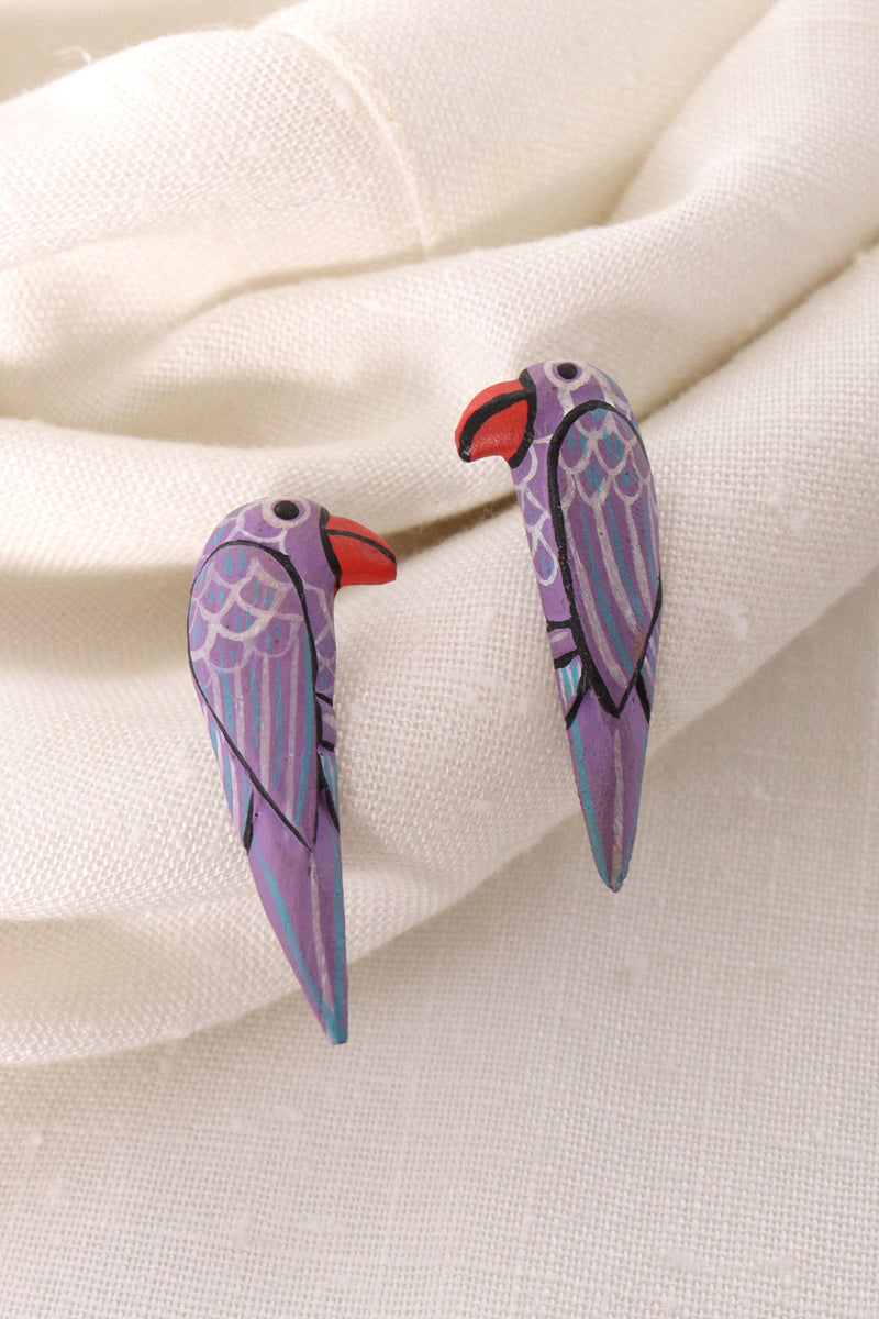 Lavender Parrot Earrings