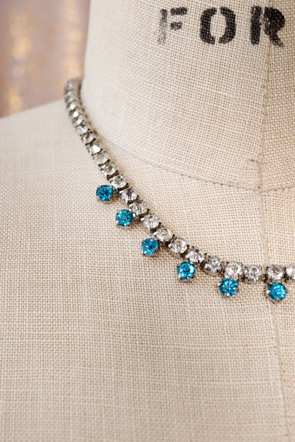 Crystal Blue Drop Necklace