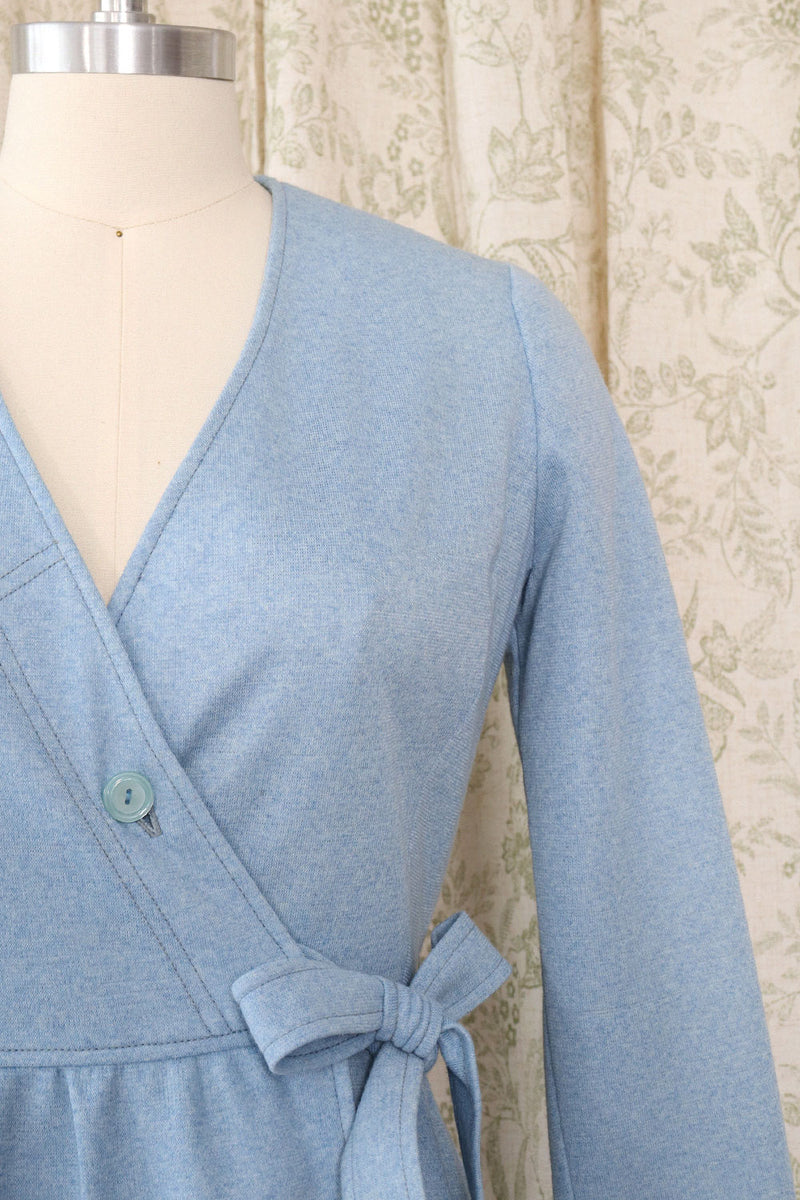 Sky Blue Wrap Knit Dress S/M