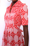 Polka Dot Patch Cotton Maxi Dress XS