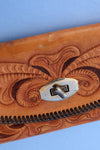 Tooled Turnlock Tan Wallet