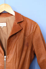 Caramel Belted Leather Jacket XS/S