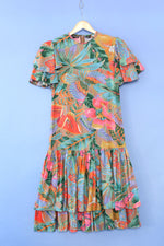 Tropical Dream Dropwaist Ruffle Dress S