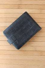 Smoky Blue Embossed Leather Wallet