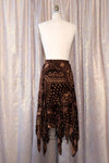 Cocoa Velvet Handkerchief Hem Skirt S/M