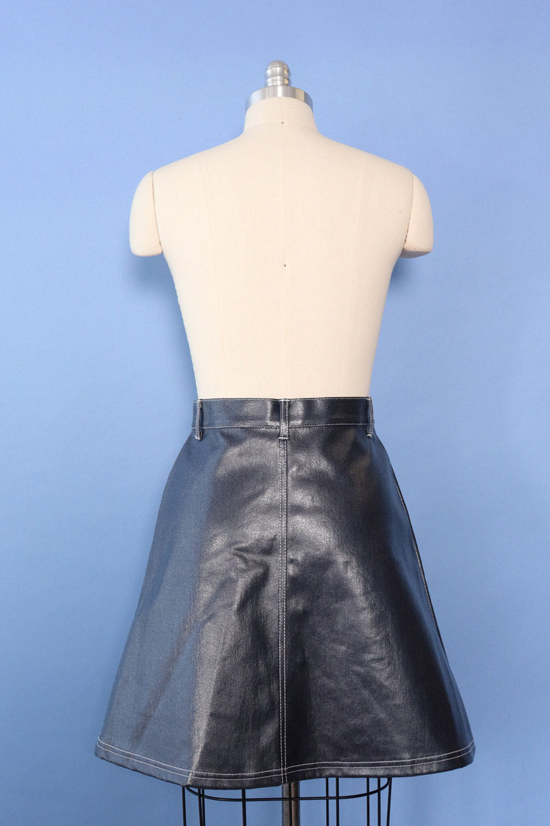 Y2K Laminated A-line Skirt S/M