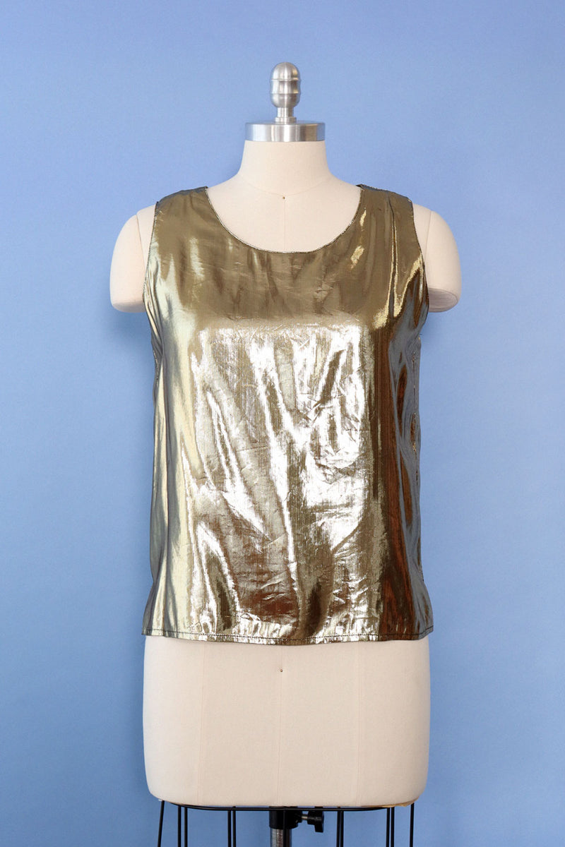 1980s Liquid Gold Lamé Tank M