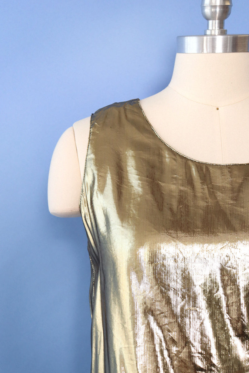 1980s Liquid Gold Lamé Tank M