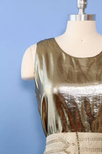 1980s Liquid Gold Lamé Tank M