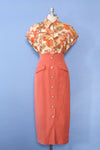 Salmon Notch Waist Pencil Skirt S