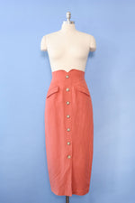 Salmon Notch Waist Pencil Skirt S