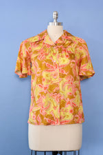 Sunset Silk Paisley Buttondown S/M