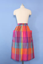 Sunset Plaid Pocket Midi M/L