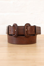 Theory Double Buckle Leather Belt