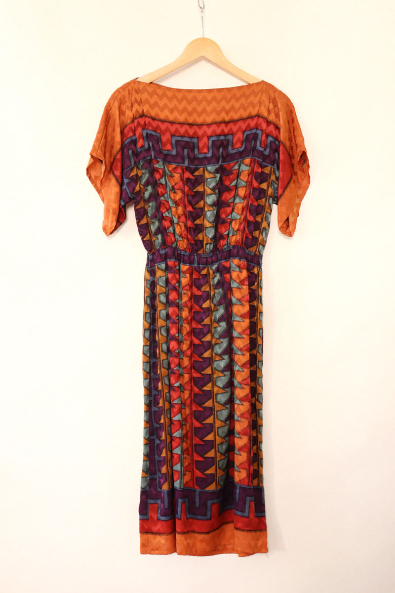 Umi Southwestern Geometric Silk Dress S/M