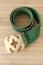 Kelly Green Suede Big Buckle Belt