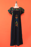 Colorful Floral Embroidered Dress L