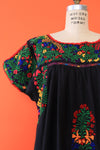 Colorful Floral Embroidered Dress L