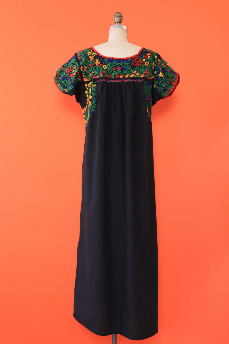 Colorful Floral Embroidered Dress L