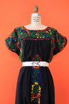 Colorful Floral Embroidered Dress L