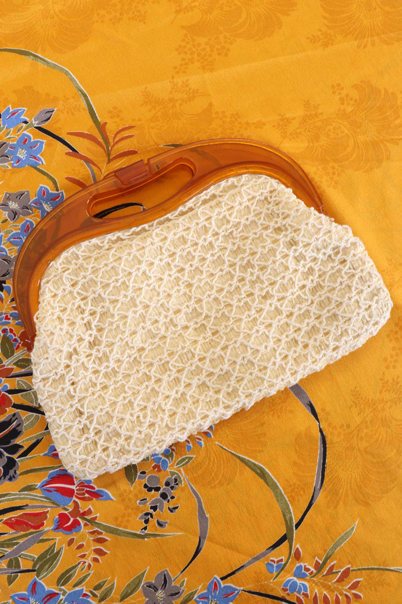 Amber Framed Woven Clutch