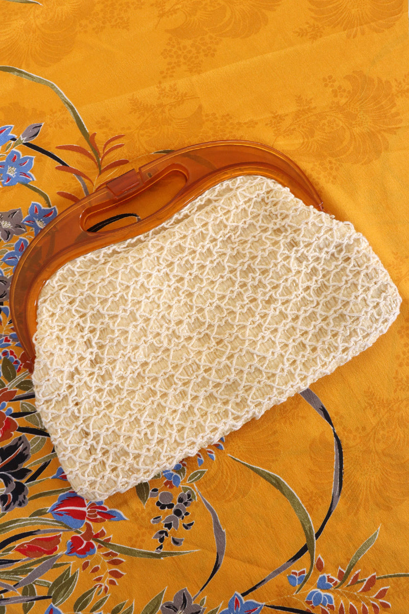 Amber Framed Woven Clutch