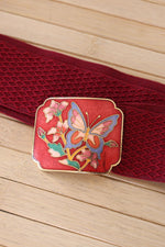 Butterfly Burgundy Enamel Belt