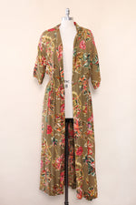 Olive Painterly Floral Tea Dress L