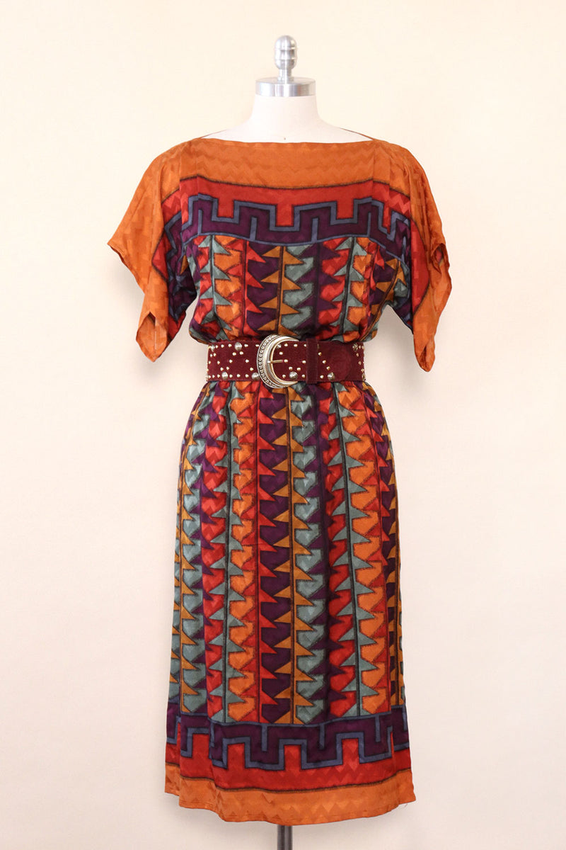 Umi Southwestern Geometric Silk Dress S/M