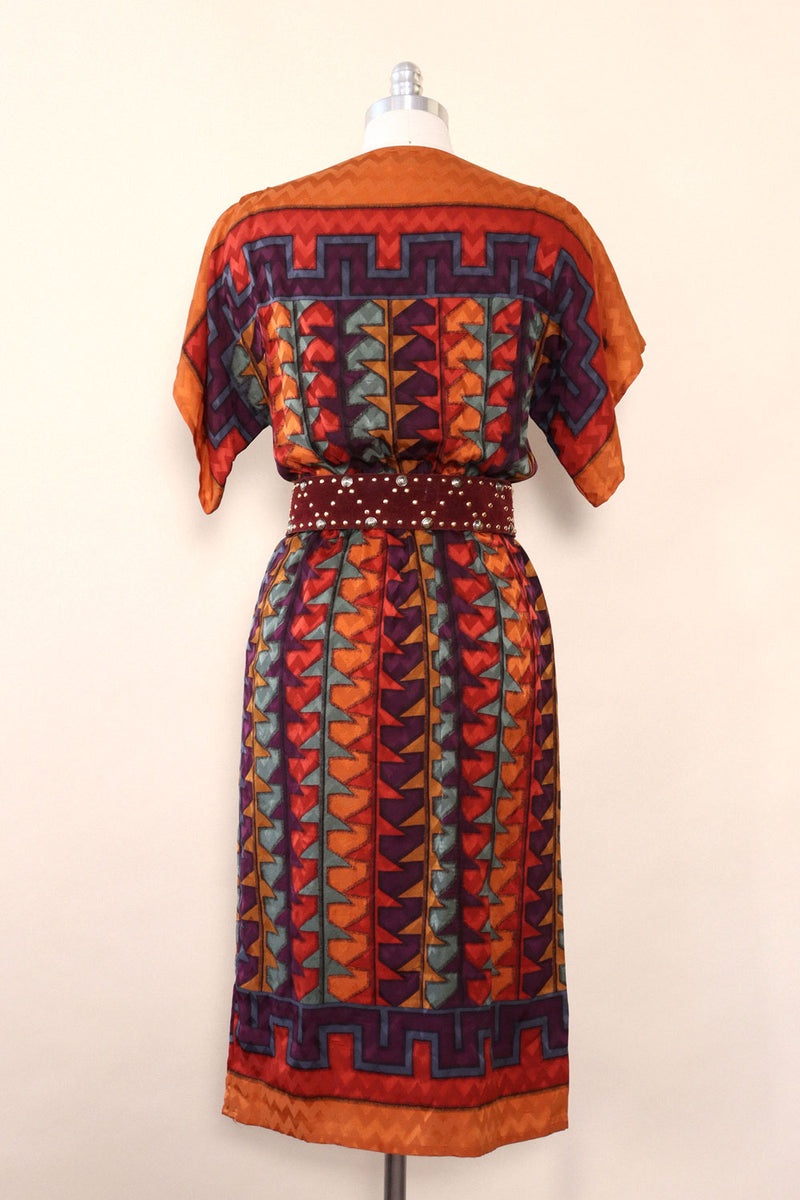 Umi Southwestern Geometric Silk Dress S/M