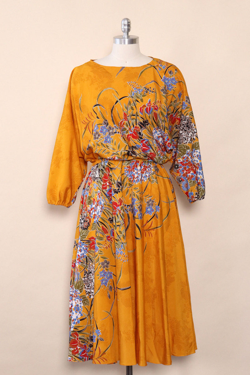 Marigold Floral Midi Dress L