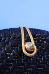 Navy Wicker Gold Purse