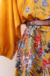 Marigold Floral Midi Dress L