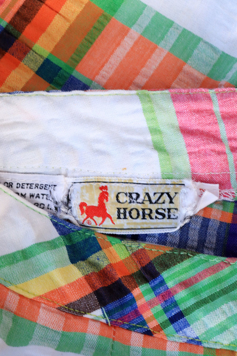 Crazy Horse Plaid Short Shorts M