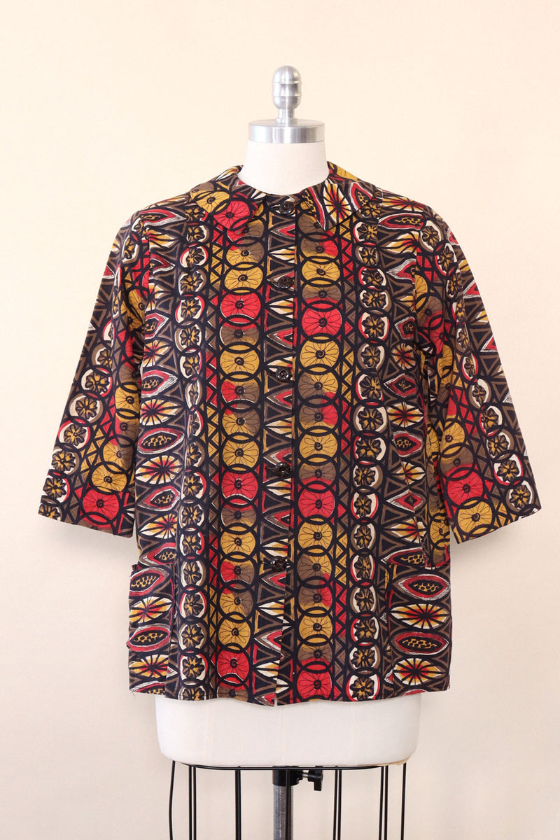 Midcentury Earthy Batik Top M