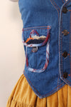 Faded Glory Cloud Pocket Denim Vest S