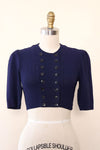 1930s Nautical Navy Crop Top XS