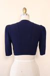 1930s Nautical Navy Crop Top XS