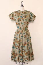 1950s Nature Guide Cotton Day Dress XS