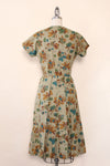 1950s Nature Guide Cotton Day Dress XS