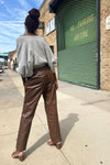 Toffee Leather Trousers XS