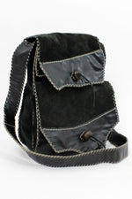 suede whipstitch festival bag