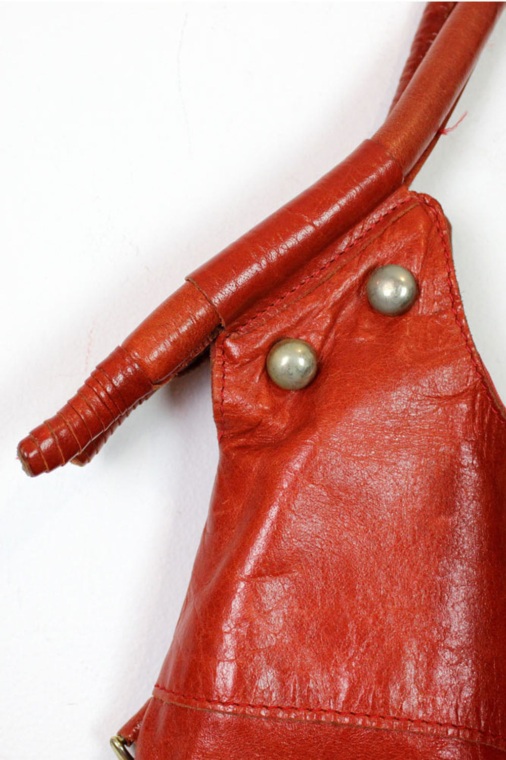 rusty red leather hobo