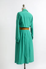 Emerald Silk Shirtdress M