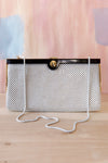 White Metal Mesh Snake Chain Bag